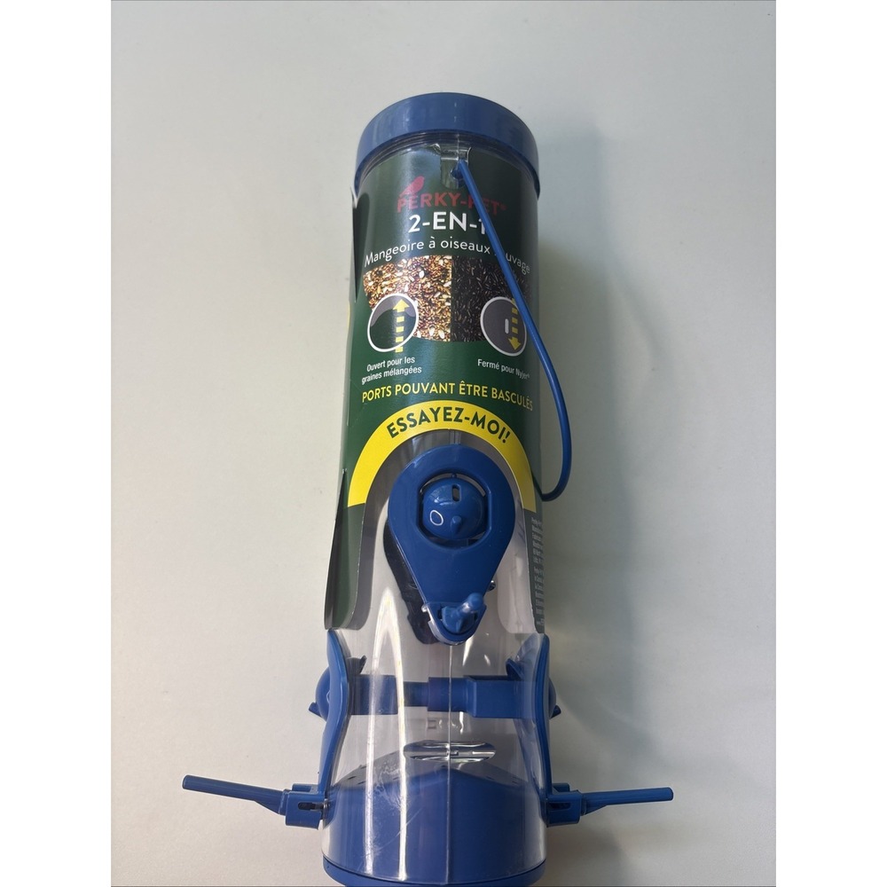 Perky Pet Wild Bird Feeder 2-In-1  Blue New